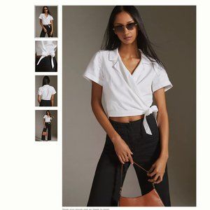 ANTHROPOLOGIE Cloth & Stone Wrap-Front Crop Top